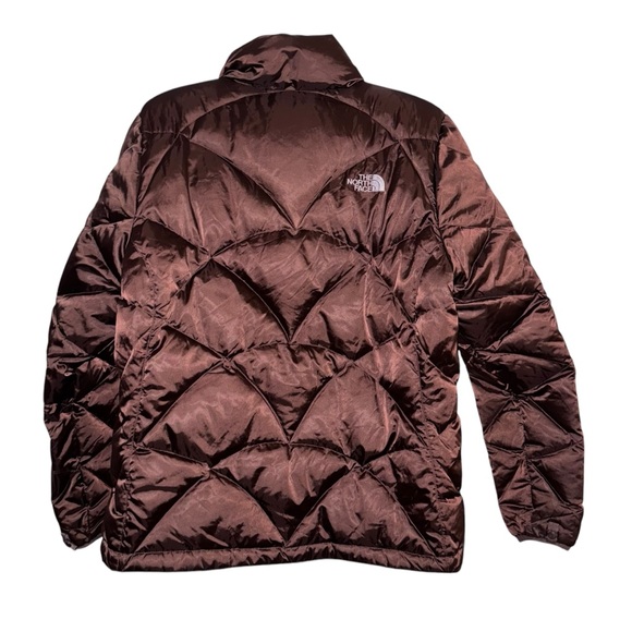 Ladies The North Face  550 Quilted Jacket chocolate brown large EUC - Picture 3 of 6